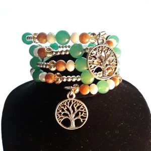 Handmade 4 Strand Memory wire bracelet Healing